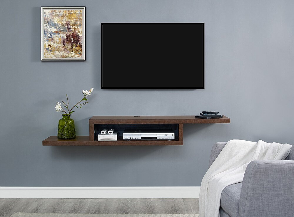 Ascend 60%2522 Asymmetrical Wall Mounted TV Component Shelf 